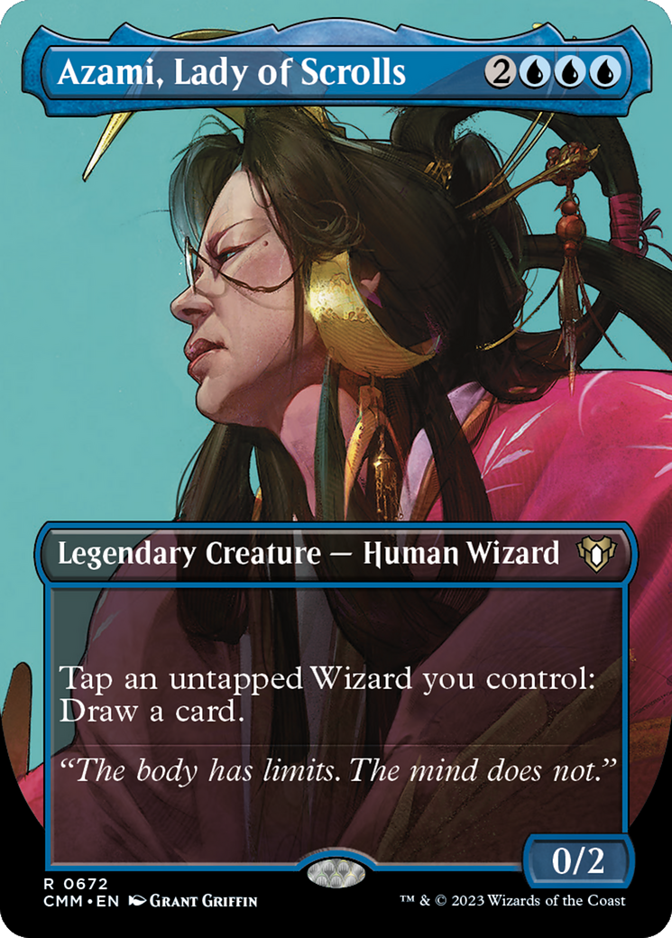 Azami, Lady of Scrolls (Borderless Profile) [Commander Masters] | Good Games Cannington