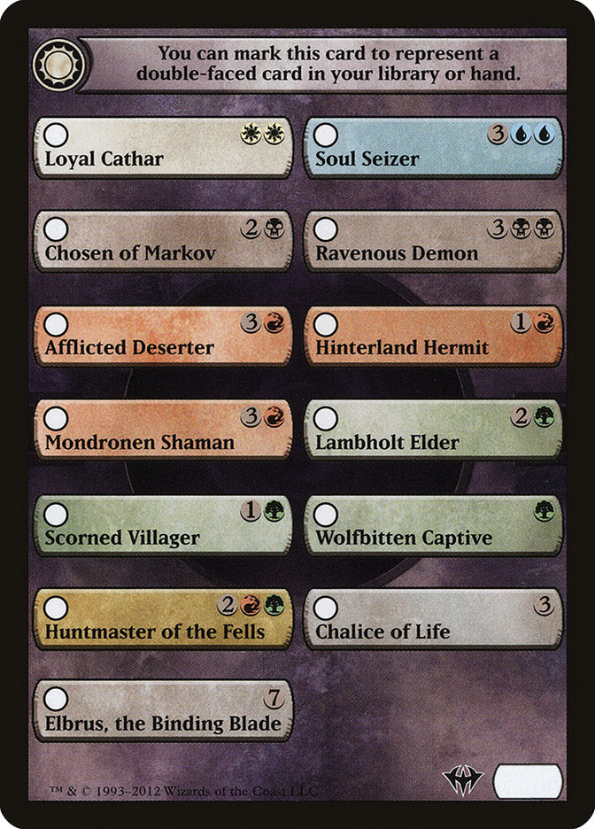 Dark Ascension Checklist [Dark Ascension Tokens] | Good Games Cannington