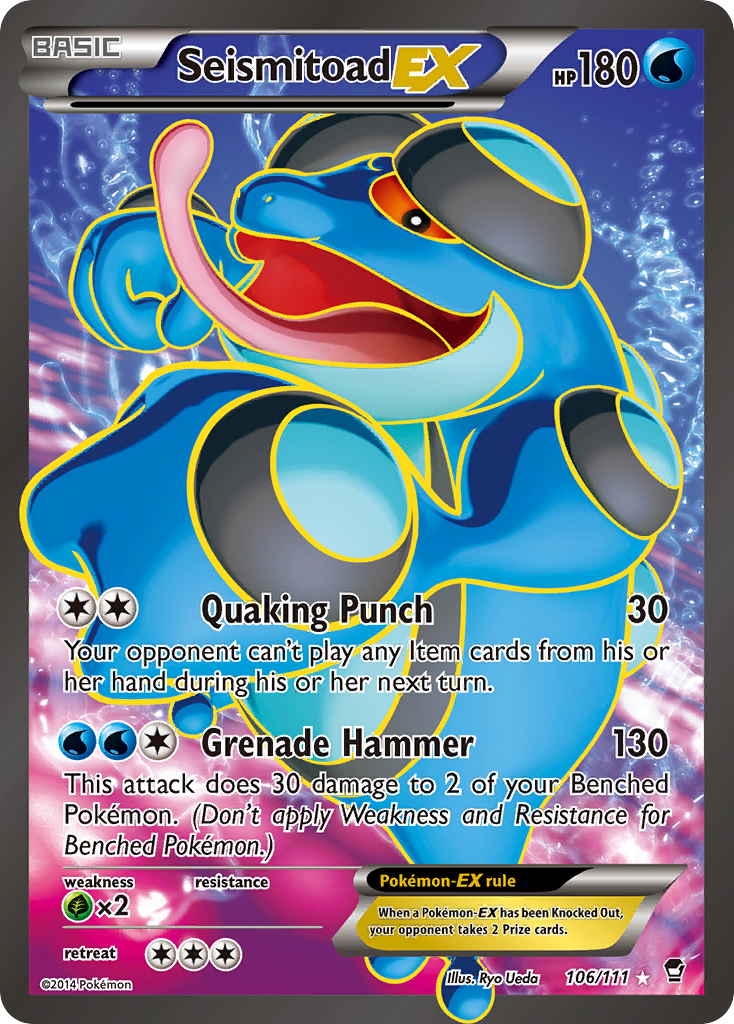 Seismitoad EX (106/111) [XY: Furious Fists] | Good Games Cannington