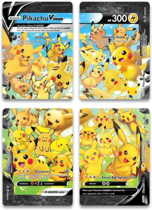 Pikachu V Union Set of 4  (SWSH: Sword & Shield Promo Cards)  - Holofoil | Good Games Cannington