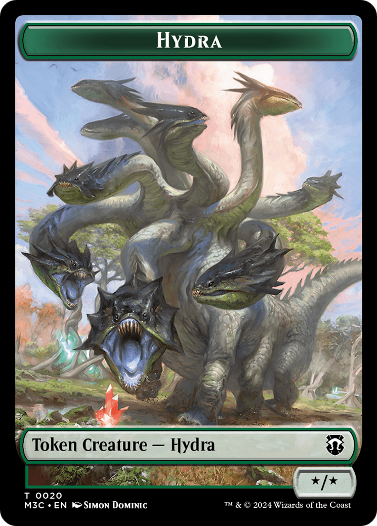 Hydra (Ripple Foil) // Boar Double-Sided Token [Modern Horizons 3 Commander Tokens] | Good Games Cannington