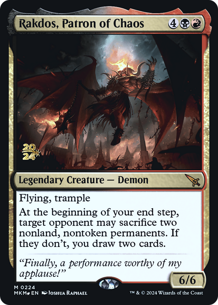 Rakdos, Patron of Chaos [Murders at Karlov Manor Prerelease Promos] | Good Games Cannington