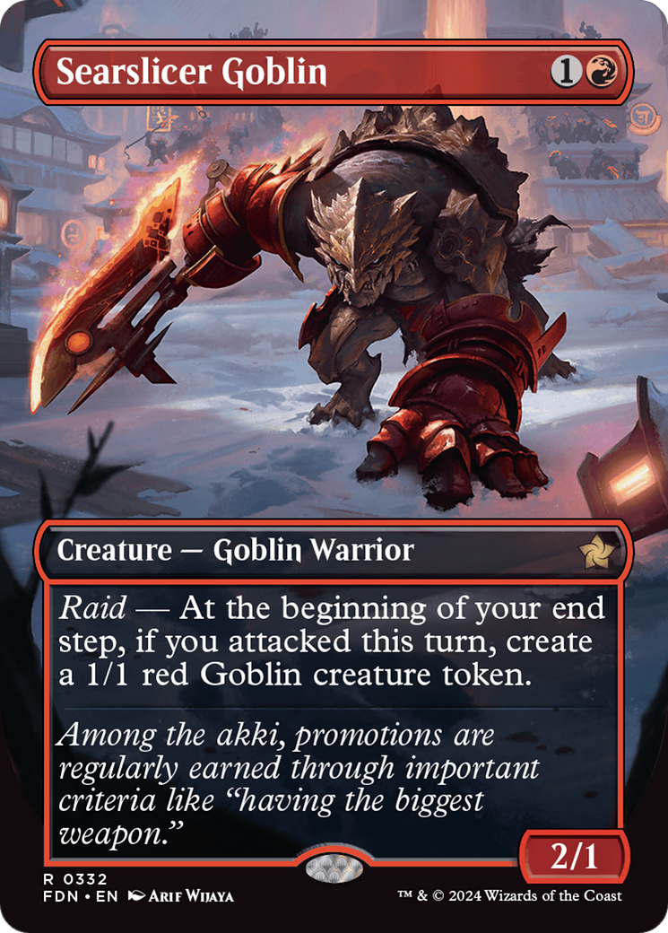 Searslicer Goblin (Borderless) [Foundations] | Good Games Cannington
