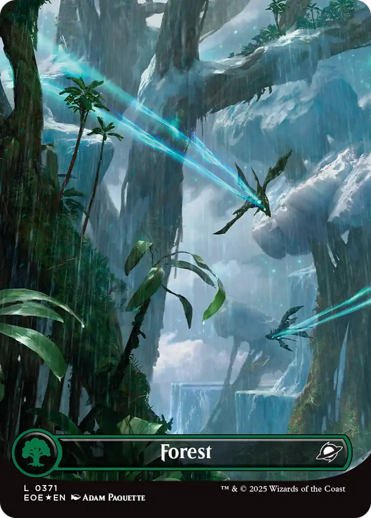 Forest (0371) (Borderless) (Galaxy Foil) [Edge of Eternities] | Good Games Cannington