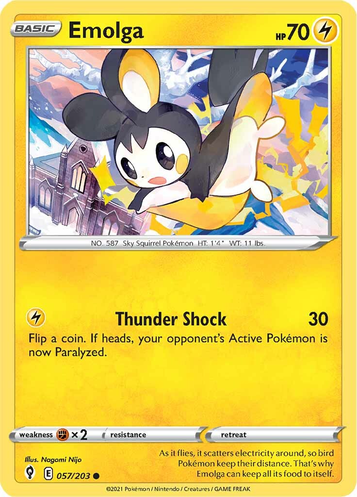 Emolga (057/203) [Sword & Shield: Evolving Skies] | Good Games Cannington