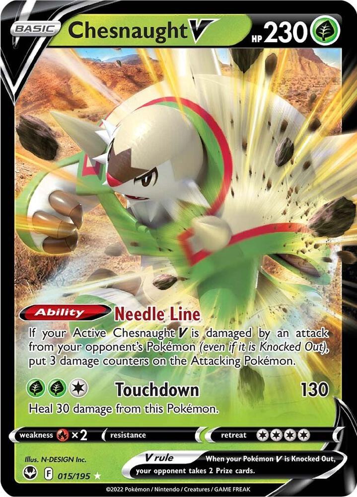 Chesnaught V 015/195 (SWSH12: Silver Tempest)  - Holofoil | Good Games Cannington