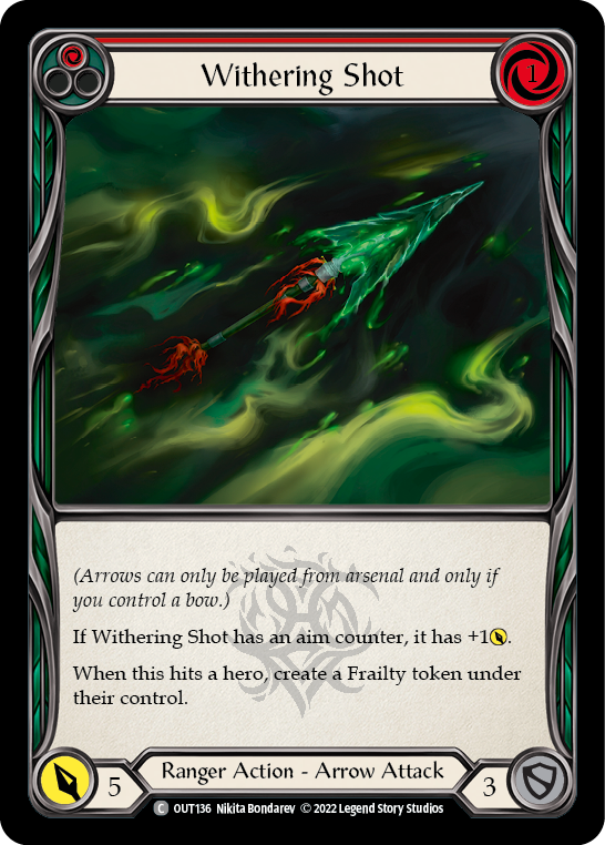 Withering Shot (Red) [OUT136] (Outsiders)  Rainbow Foil | Good Games Cannington