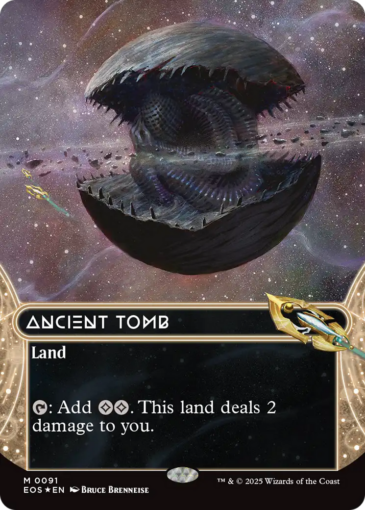 Ancient Tomb (0091) (Borderless) (Galaxy Foil) [Edge of Eternities] | Good Games Cannington