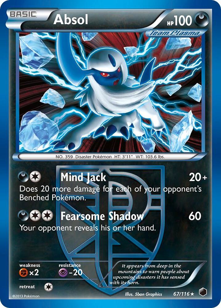 Absol Team Plasma 67/116 (Plasma Freeze)  - Holofoil | Good Games Cannington