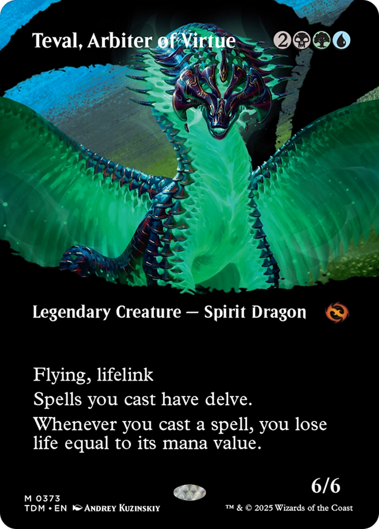 Teval, Arbiter of Virtue (Borderless) [Tarkir: Dragonstorm] | Good Games Cannington