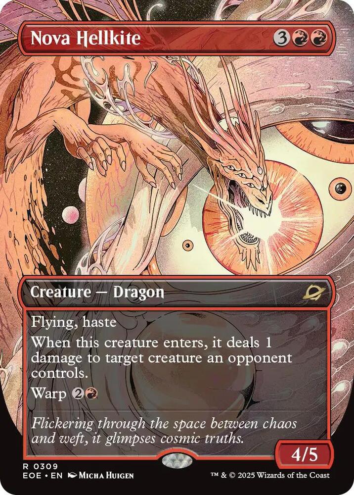 Nova Hellkite Borderless 309 (Edge of Eternities)  - Foil | Good Games Cannington