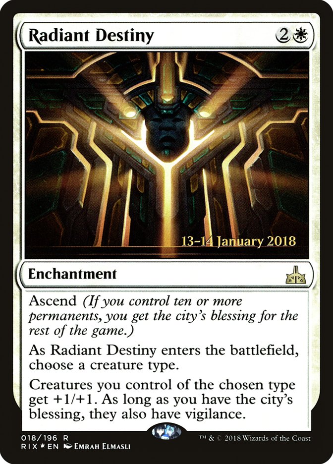 Radiant Destiny [Rivals of Ixalan Prerelease Promos] | Good Games Cannington