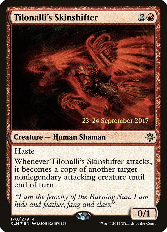 Tilonalli's Skinshifter [Ixalan Prerelease Promos] | Good Games Cannington