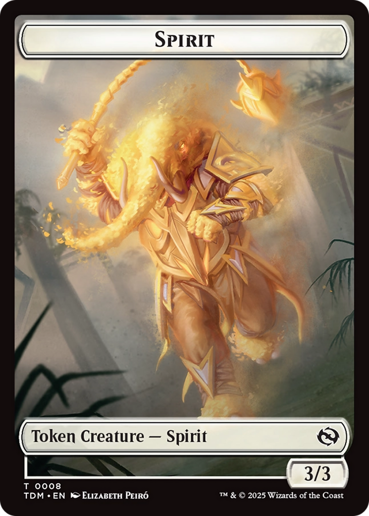 Spirit (0008) // Spirit (0009) Double-Sided Token [Tarkir: Dragonstorm Tokens] | Good Games Cannington