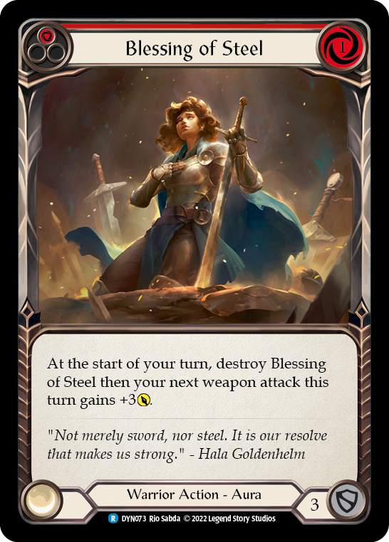 Blessing of Steel (Red) [DYN073] (Dynasty)  Rainbow Foil | Good Games Cannington