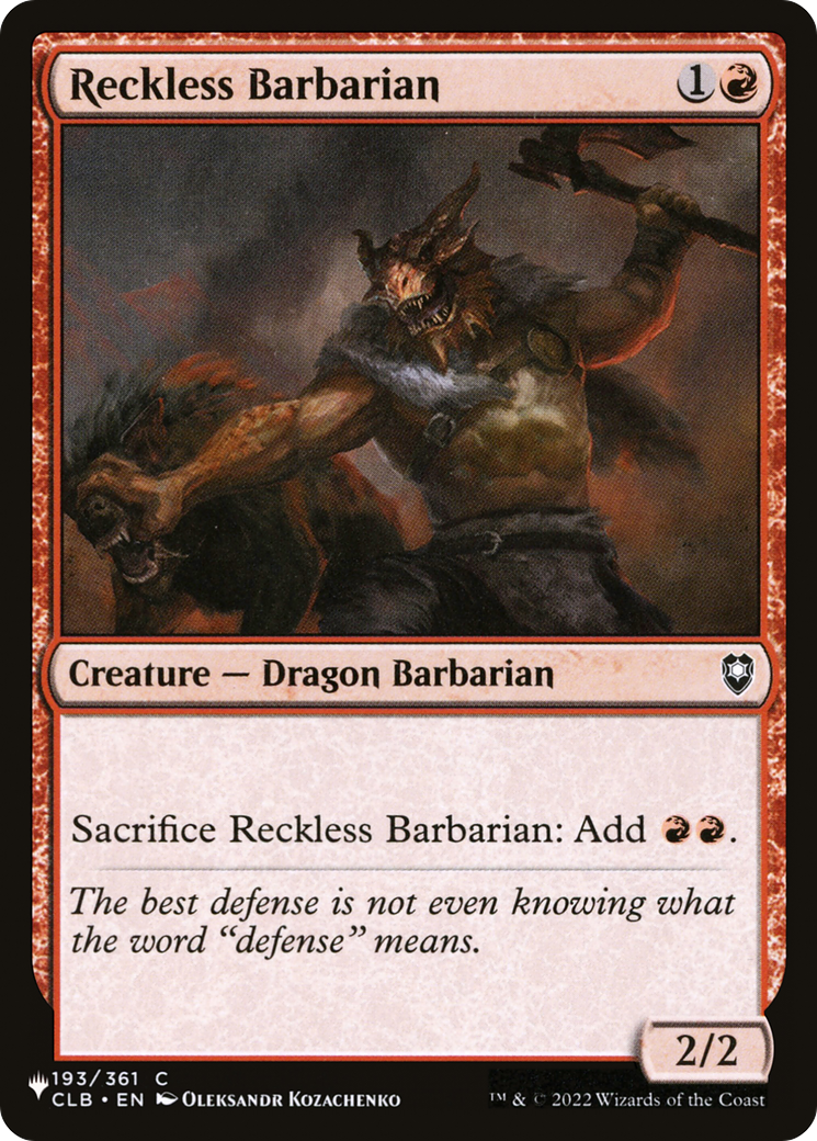 Reckless Barbarian [The List] | Good Games Cannington