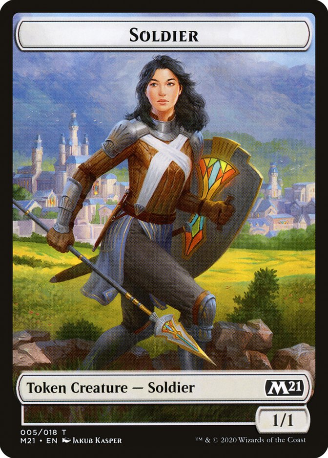 Construct // Soldier Double-Sided Token [Core Set 2021 Tokens] | Good Games Cannington