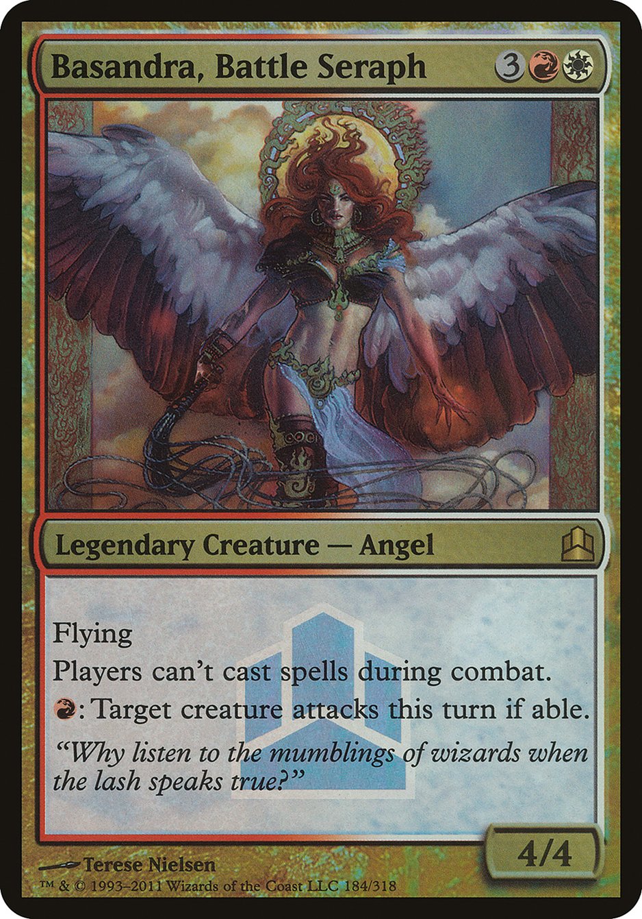 Basandra, Battle Seraph (Launch) (Oversized) [Commander 2011 Oversized] | Good Games Cannington