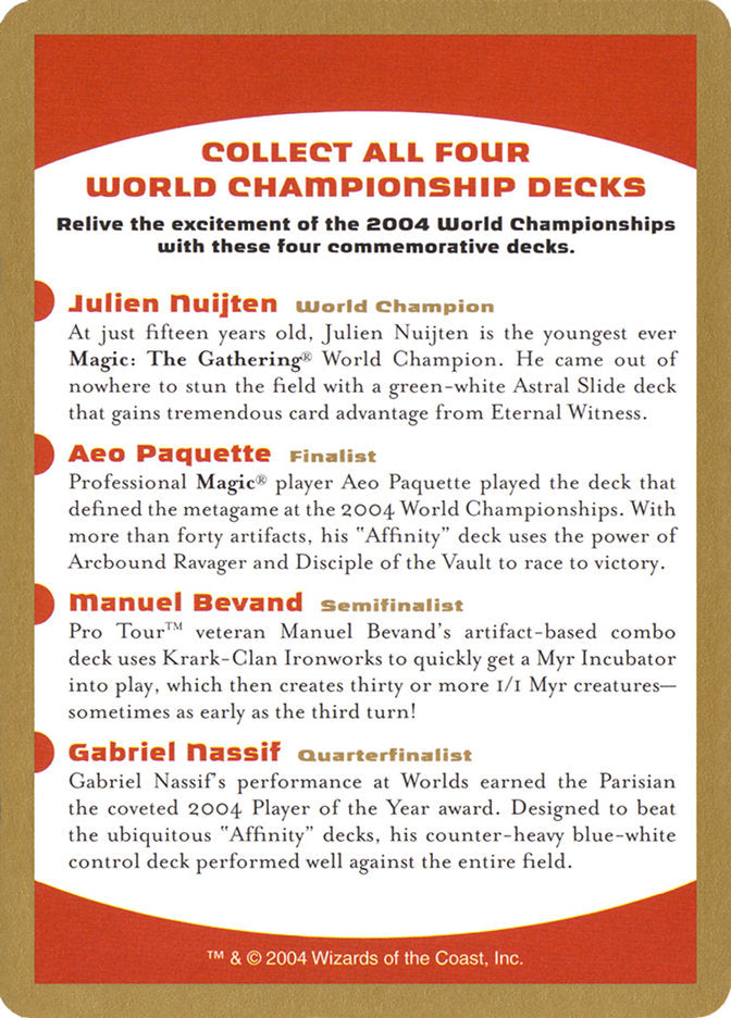 2004 World Championships Ad [World Championship Decks 2004] | Good Games Cannington