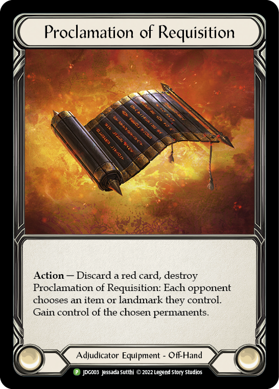 Proclamation of Requisition [JDG003] (Promo)  Cold Foil | Good Games Cannington
