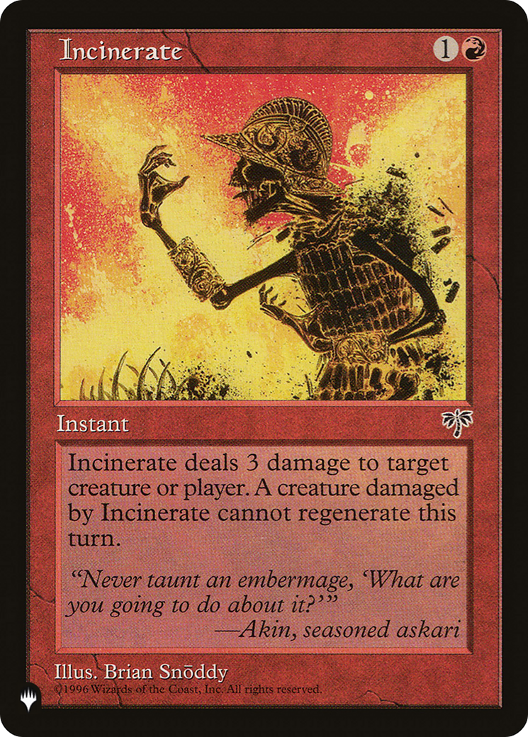 Incinerate [The List] | Good Games Cannington