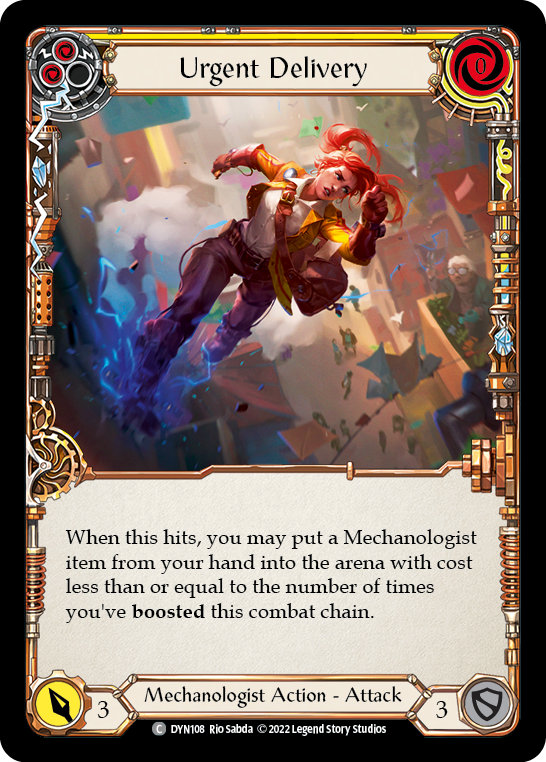 Urgent Delivery (Yellow) [DYN108] (Dynasty)  Rainbow Foil | Good Games Cannington