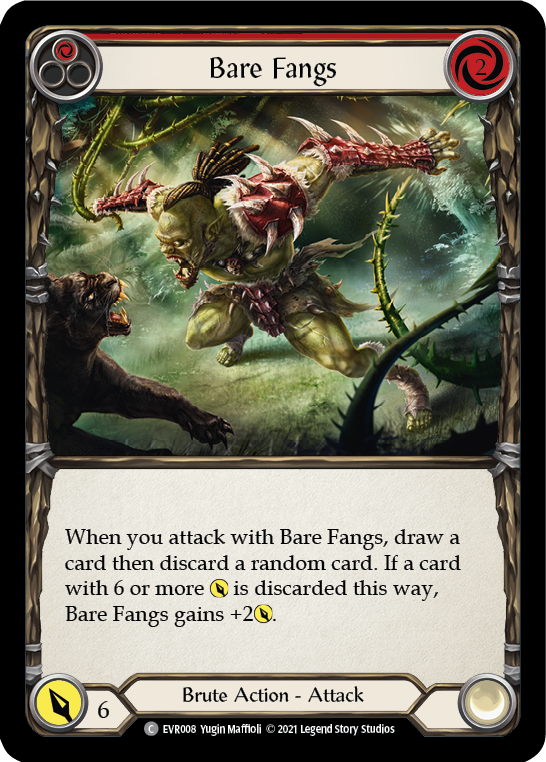 Bare Fangs (Red) [EVR008] (Everfest)  1st Edition Rainbow Foil | Good Games Cannington