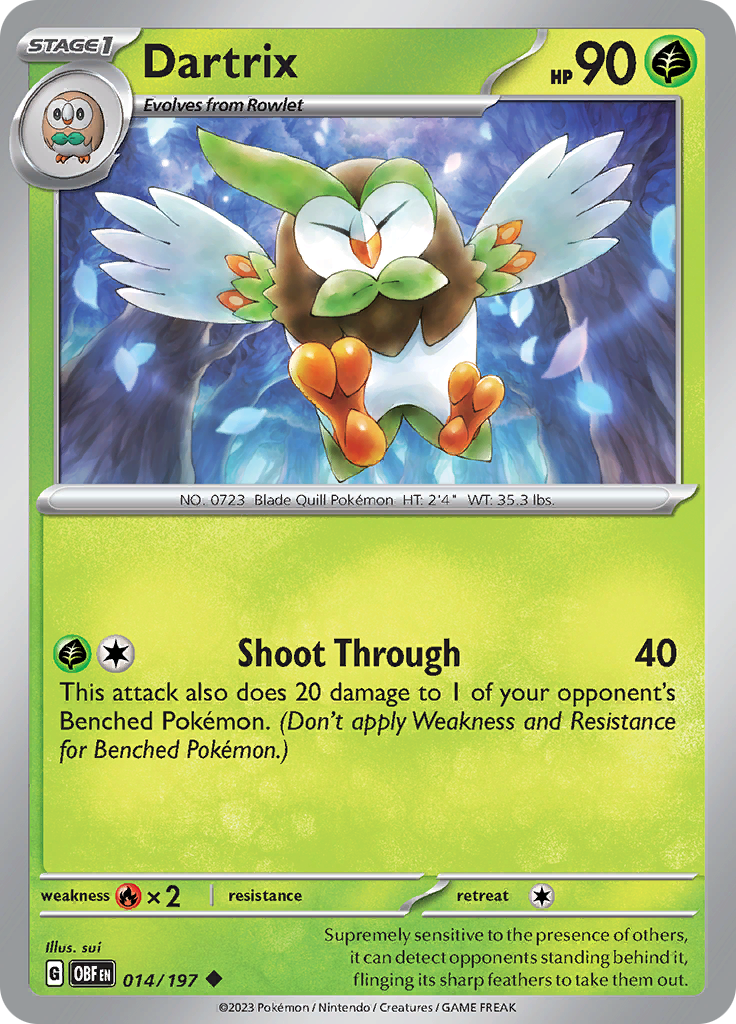 Dartrix (014/197) [Scarlet & Violet: Obsidian Flames] | Good Games Cannington