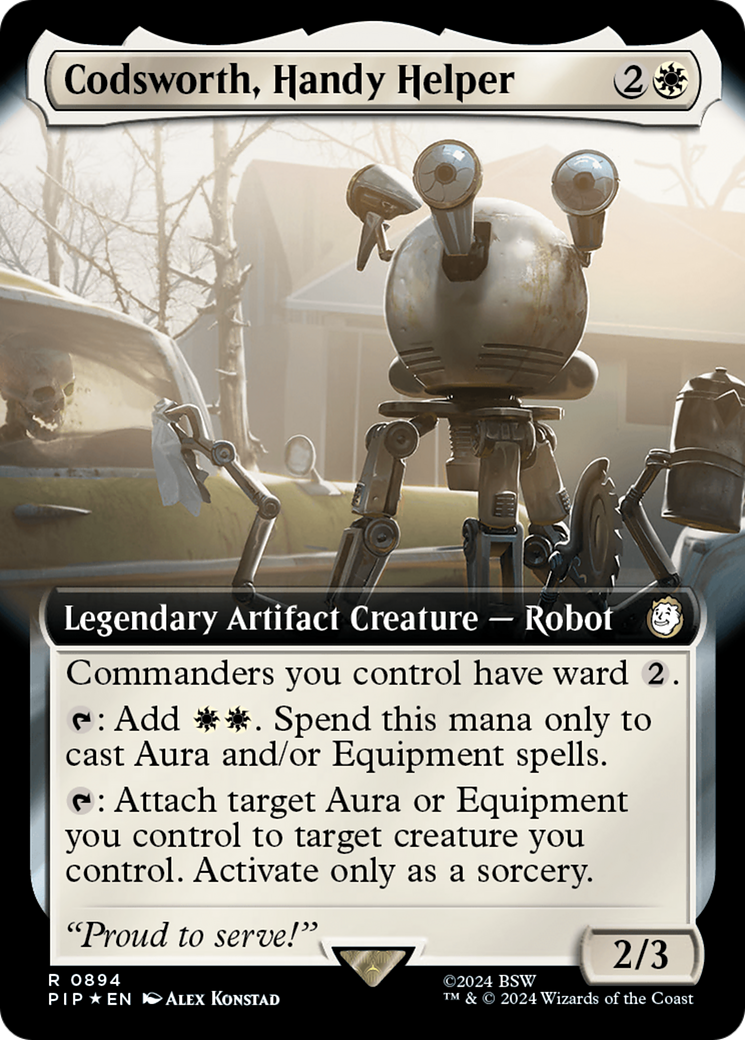 Codsworth, Handy Helper (Extended Art) (Surge Foil) [Fallout] | Good Games Cannington