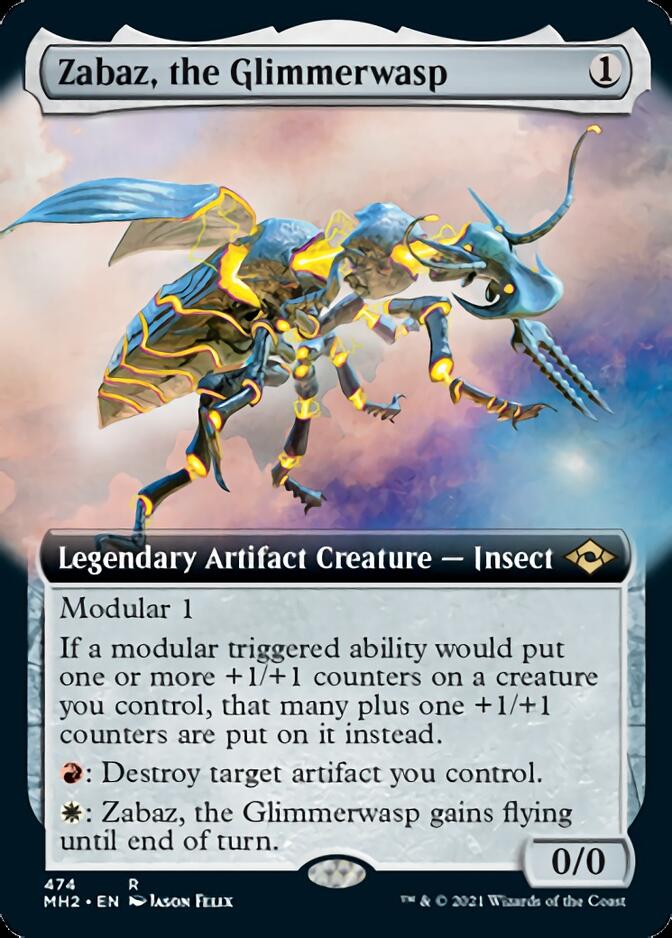 Zabaz, the Glimmerwasp (Extended Art) [Modern Horizons 2] | Good Games Cannington