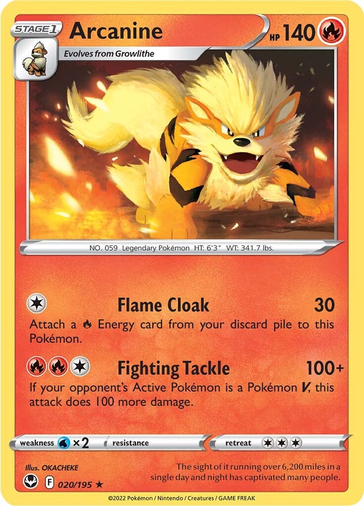 Arcanine (020/195) [Sword & Shield: Silver Tempest] | Good Games Cannington