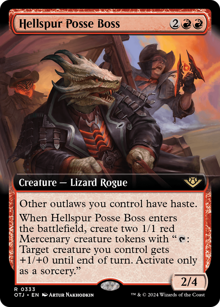Hellspur Posse Boss (Extended Art) [Outlaws of Thunder Junction] | Good Games Cannington