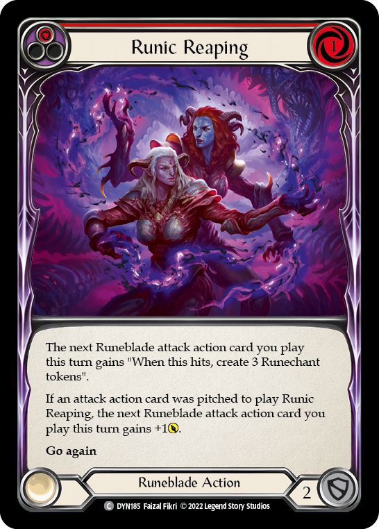 Runic Reaping (Red) [DYN185] (Dynasty)  Rainbow Foil | Good Games Cannington