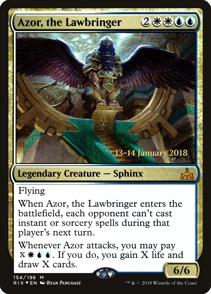 Azor, the Lawbringer [Rivals of Ixalan Prerelease Promos] | Good Games Cannington