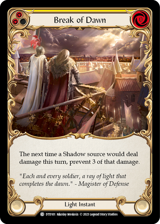 Break of Dawn (Yellow) [DTD101] (Dusk Till Dawn)  Rainbow Foil | Good Games Cannington
