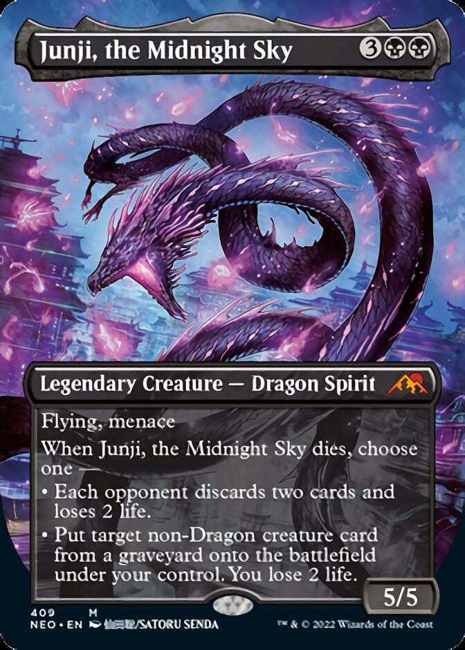 Junji, the Midnight Sky (Borderless Alternate Art) [Kamigawa: Neon Dynasty] | Good Games Cannington