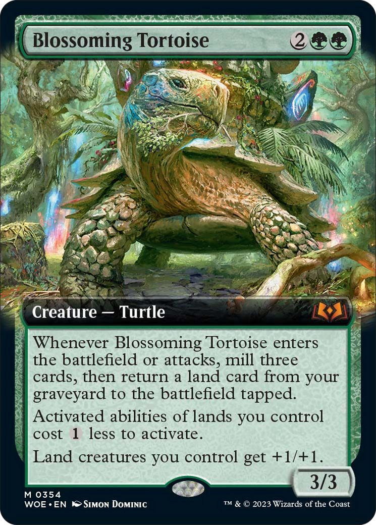 Blossoming Tortoise (Extended Art) [Wilds of Eldraine] | Good Games Cannington