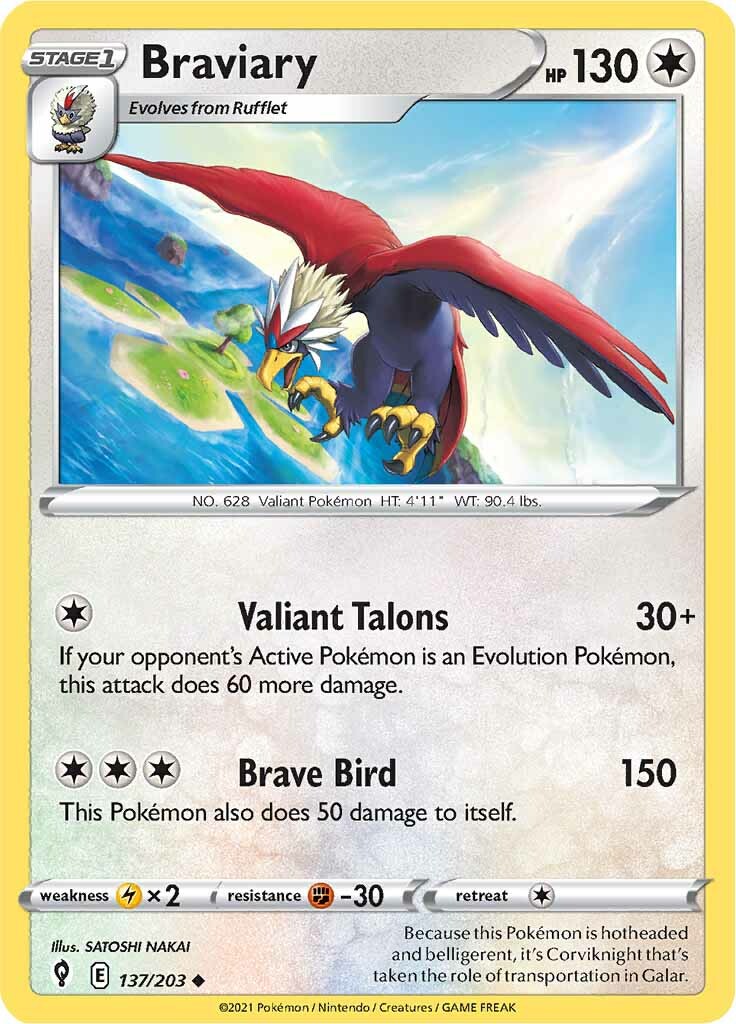 Braviary (137/203) [Sword & Shield: Evolving Skies] | Good Games Cannington
