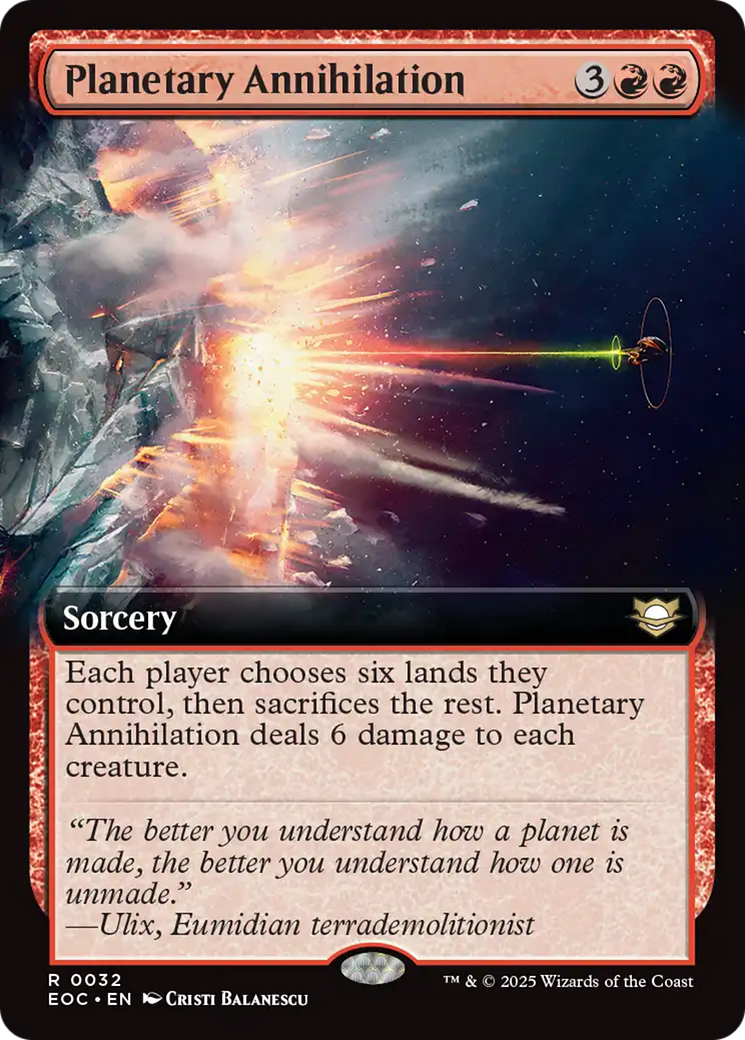 Planetary Annihilation (Extended Art) [Edge of Eternities Commander] | Good Games Cannington