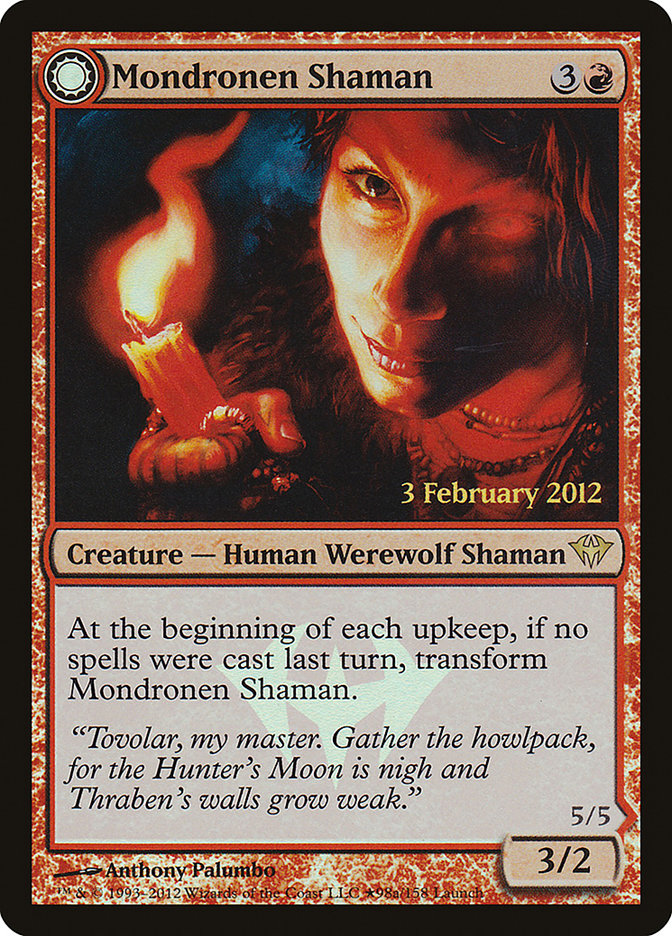 Mondronen Shaman // Tovolar's Magehunter (Launch) [Dark Ascension Promos] | Good Games Cannington