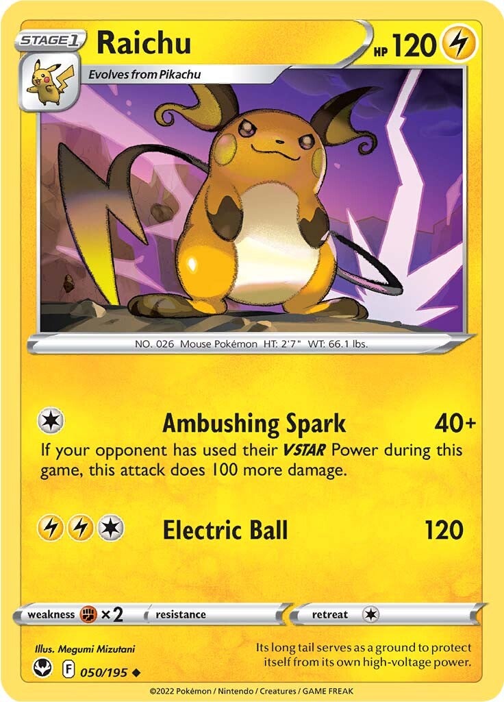 Raichu (050/195) [Sword & Shield: Silver Tempest] | Good Games Cannington