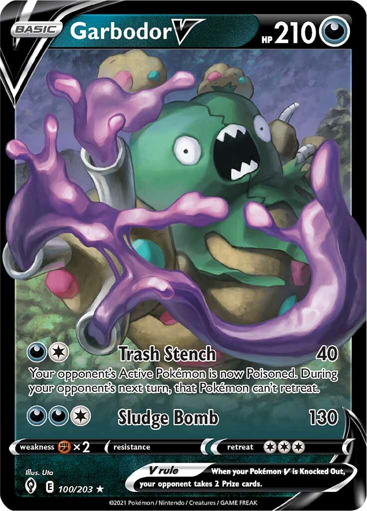 Garbodor V (100/203) [Sword & Shield: Evolving Skies] | Good Games Cannington