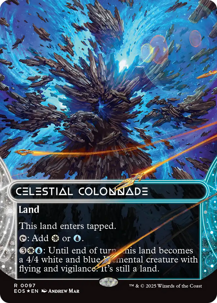 Celestial Colonnade (0097) (Borderless) (Galaxy Foil) [Edge of Eternities: Stellar Sights] | Good Games Cannington