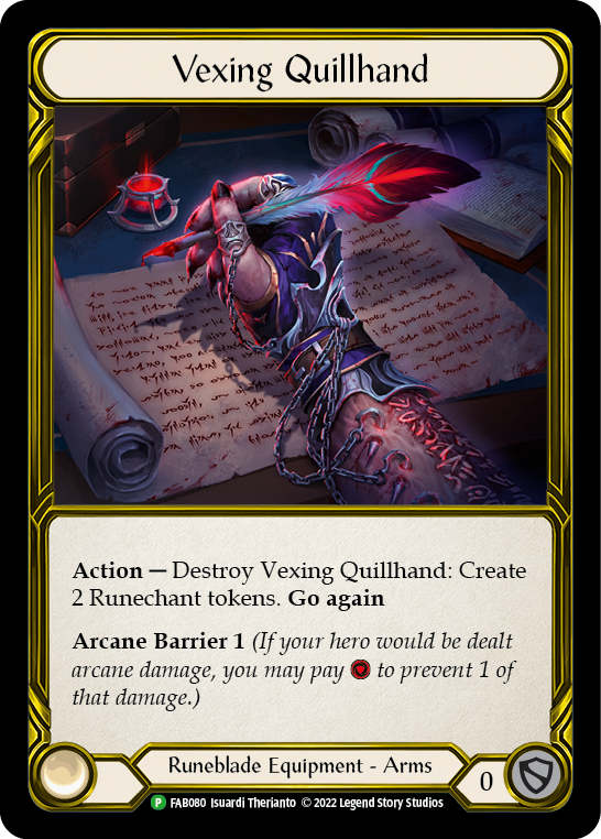 Vexing Quillhand (Golden) [FAB080] (Promo)  Cold Foil | Good Games Cannington