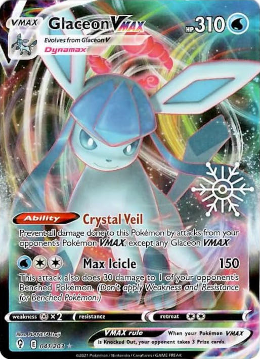 Glaceon VMAX (041/203) (Holiday Calendar) [Sword & Shield: Evolving Skies] | Good Games Cannington