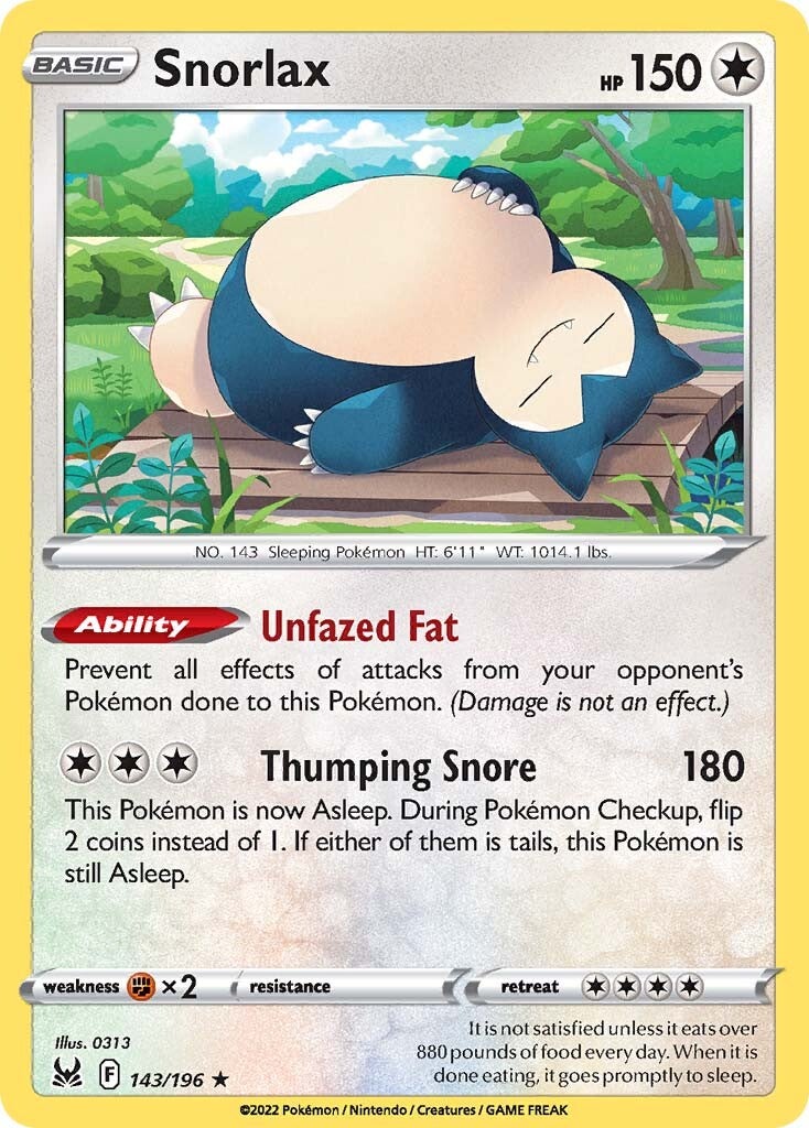 Snorlax (143/196) [Sword & Shield: Lost Origin] | Good Games Cannington