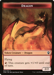 Dragon // Horror Double-Sided Token [Commander Legends Tokens] | Good Games Cannington