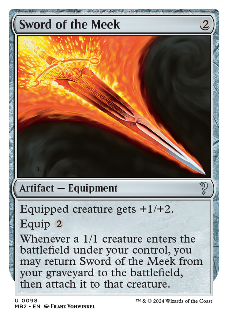 Sword of the Meek (White Border) [Mystery Booster 2] | Good Games Cannington
