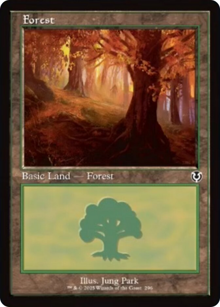 Forest (296) (Retro Frame) [Innistrad Remastered] | Good Games Cannington