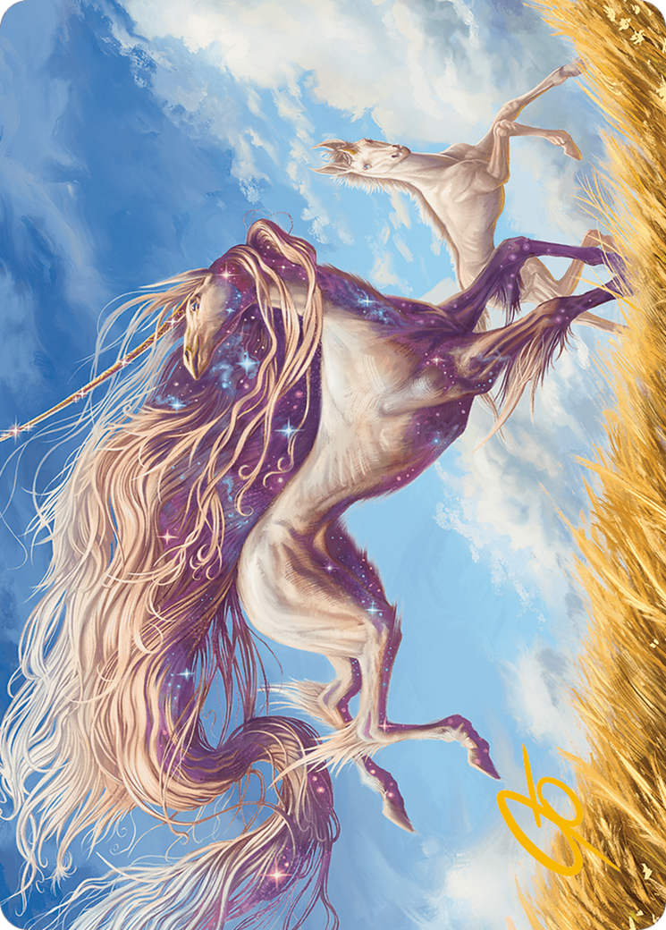 Nyxborn Unicorn Art Card (Gold-Stamped Signature) [Modern Horizons 3 Art Series] | Good Games Cannington